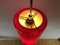 Mid-Century Danish Red Glass Cylinder Ceiling Lamp, 1960s, Image 6