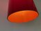 Mid-Century Danish Red Glass Cylinder Ceiling Lamp, 1960s 3