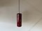 Mid-Century Danish Red Glass Cylinder Ceiling Lamp, 1960s 15