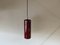 Mid-Century Danish Red Glass Cylinder Ceiling Lamp, 1960s, Image 15