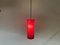 Mid-Century Danish Red Glass Cylinder Ceiling Lamp, 1960s 7