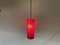 Mid-Century Danish Red Glass Cylinder Ceiling Lamp, 1960s, Image 7