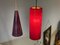 Mid-Century Danish Red Glass Cylinder Ceiling Lamp, 1960s 16
