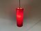 Dänische Mid-Century Zylinder-Deckenlampe aus rotem Glas, 1960er 14