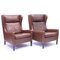 Leather Wingback Chairs from Stouby, 1970s, Set of 2 2