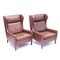 Leather Wingback Chairs from Stouby, 1970s, Set of 2 4