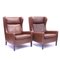 Leather Wingback Chairs from Stouby, 1970s, Set of 2 1