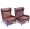 Leather Wingback Chairs from Stouby, 1970s, Set of 2 5