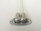 Vintage French Art Deco Glass & Nickel-Plated Towel Racks, Set of 3 7