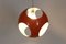 Rote Space Age Deckenlampe in Rot, 1970er 8