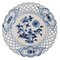Antique Blue Onion Cake Plateau in Hand-Painted Porcelain from Meissen 1