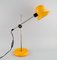 Lámpara de escritorio ajustable de metal lacado en amarillo, años 70, Imagen 3