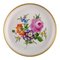 Assiette Antique en Porcelaine Peinte à la Main avec Motifs Floraux de Meissen 1
