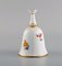 Table Bell in Hand-Painted Porcelain with Flowers and Gold Decoration from Herend 2