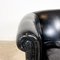 Club chair vintage in pelle di pecora nera, set di 2, Immagine 10