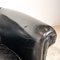 Club chair vintage in pelle di pecora nera, set di 2, Immagine 13
