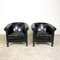 Vintage Black Sheep Leather Club Chairs, Set of 2, Image 7