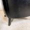 Club chair vintage in pelle di pecora nera, set di 2, Immagine 3