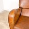 Vintage Cognac Colored Sheep Leather Armchairs, Set of 2, Image 11