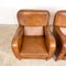 Vintage Cognac Colored Sheep Leather Armchairs, Set of 2 10
