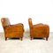 Vintage Cognac Colored Sheep Leather Armchairs, Set of 2 2