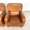 Vintage Cognac Colored Sheep Leather Armchairs, Set of 2 16