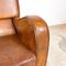 Vintage Cognac Colored Sheep Leather Armchairs, Set of 2 18