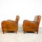 Vintage Cognac Colored Sheep Leather Armchairs, Set of 2, Image 8