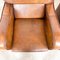 Vintage Cognac Colored Sheep Leather Armchairs, Set of 2 13