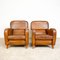 Vintage Cognac Colored Sheep Leather Armchairs, Set of 2, Image 9