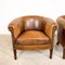 Club chair vintage in pelle di pecora, set di 2, Immagine 6