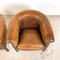 Club chair vintage in pelle di pecora, set di 2, Immagine 12