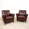 Vintage Dark Brown Leather Armchairs, Set of 2 1