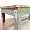 Table de Travail Industrielle Vintage en Bois Peint en Gris Vert 6