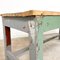 Vintage Industrial Painted Green Grey Wooden Worktable 6