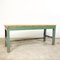 Vintage Industrial Painted Green Grey Wooden Worktable 1