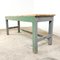 Table de Travail Industrielle Vintage en Bois Peint en Gris Vert 8