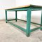 Vintage Industrial Painted Blue Green Wooden Work Table, Image 12