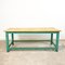 Vintage Industrial Painted Blue Green Wooden Work Table, Image 11