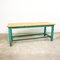 Vintage Industrial Painted Blue Green Wooden Work Table, Image 1