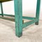 Industrieller bemalter Vintage Arbeitstisch aus Holz in Blaugrün 8