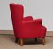 Fuchsia Lounge Chair by Carl Malmsten for OH Sjogren, Sweden, 1940s, Image 13