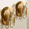 Brass and Glass Wall Sconces by Gaetano Sciolari, 1970s, Set of 2 2