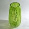 Hand Blown Glass Acid Green Veined Vases, Set of 2 11