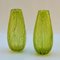 Hand Blown Glass Acid Green Veined Vases, Set of 2 2
