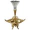 Gilt Bronze Centerpiece and Cut Crystal Cornet Vase 1