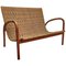 Mid-Century Italian Wood and Cord Woven Rope Bench, 1960s 1