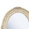 Neoclassical Empire Oval Silver Hand Carved Wooden Mirror, Spain, 1970s 2