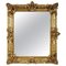 Regency Rectangular Handcrafted Gold Foil Wood Wall Mirror, 1970s, Image 1
