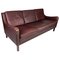 3-Seat Sofa with Red Brown Leather from Stouby Furniture, 1960s 1